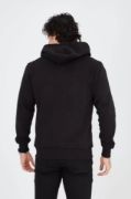 Unisex Tam Fermuarlı Kapşonlu  SweatShirt - Siyah resmi