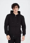 Unisex Tam Fermuarlı Kapşonlu  SweatShirt - Siyah resmi