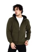 Unisex Tam Fermuarlı Kapşonlu  SweatShirt - Haki resmi