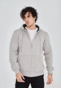 Unisex Tam Fermuarlı Kapşonlu  SweatShirt - Boyalı Gri resmi