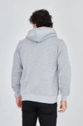 Unisex Tam Fermuarlı Kapşonlu  SweatShirt - Gri resmi