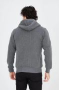 Unisex Tam Fermuarlı Kapşonlu  SweatShirt - Füme resmi