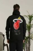 Unisex Kapşonlu Baskılı Sweetshirt - Siyah resmi