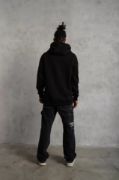3 İplik Kapşonlu Sweatshirt Hoodie - Siyah resmi