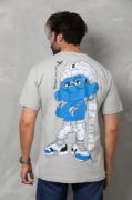 Unisex Basic Bisiklet Yaka Oversize T-Shirt - Gri resmi