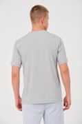 Unisex Düz Biskilet Yaka Oversize T-shirt - Gri resmi