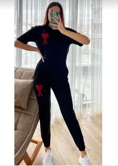 Unisex Paçası Lastikli Eşofman Altlı Takım - Siyah resmi