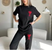 Unisex Paçası Lastikli Eşofman Altlı Takım - Siyah resmi