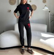 Unisex Paçası Lastikli Eşofman Altlı Takım - Siyah resmi