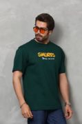 Unisex Basic Bisiklet Yaka Oversize T-Shirt - Yeşil resmi