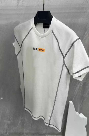 Unisex Dikişli Baskılı Oversize T-Shirt - Beyaz resmi