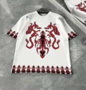 Unisex Bisiklet Yaka Baskılı Oversize T-Shirt - Beyaz resmi