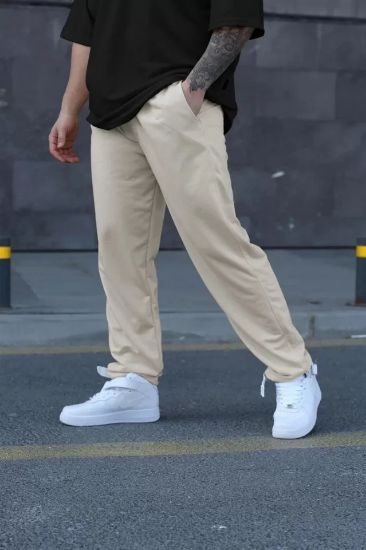 Unisex İki İplik Eşofman Altı - Bej resmi