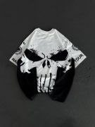 Unisex Bisiklet Yaka Baskılı Oversize T-Shirt - Beyaz resmi