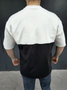 Unisex Torba Cep Detaylı Parçalı T-Shirt - Siyah resmi
