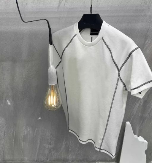 Unisex Karoyaka Dikişli Oversize T-Shirt - Beyaz resmi