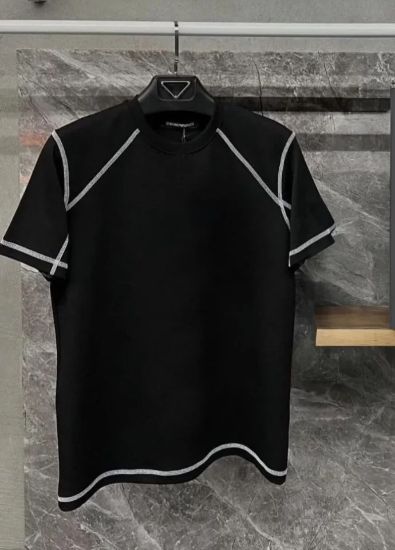 Unisex Karoyaka Dikişli Oversize T-Shirt - Siyah resmi