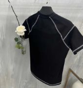 Unisex Karoyaka Dikişli Oversize T-Shirt - Siyah resmi
