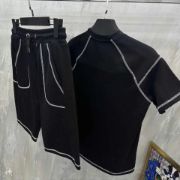 Unisex Karoyaka Dikişli Şortlu Takım - Siyah resmi
