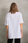 Unisex Bisiklet Yaka 20/1 Düz Oversize T-Shirt - Beyaz resmi