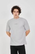 Unisex Waffle Kumaş Rahat Kol T-Shirt - Boyalı Gri resmi