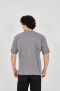 Unisex Jakar Kumaş Rahat Kol T-Shirt - Gri resmi
