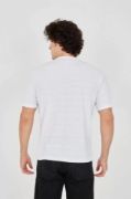Unisex Jakar Kumaş Slim Fit T-Shirt - Beyaz resmi