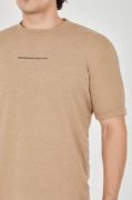 Unisex Jakar Kumaş Slim Fit T-Shirt - Kahverengi resmi