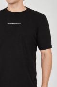 Unisex Jakar Kumaş Slim Fit T-Shirt - Siyah resmi