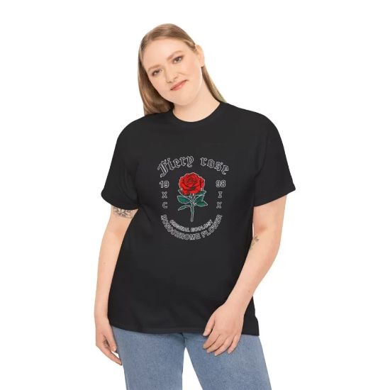 Unisex Bisiklet Yaka Baskılı T-Shirt - Siyah resmi