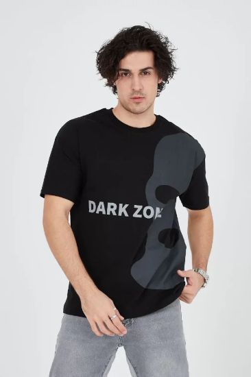 Erkek Baskılı T-Shirt - Siyah resmi