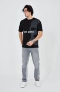 Erkek Baskılı T-Shirt - Siyah resmi