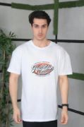 Unisex Baskılı Oversize T-Shirt - Beyaz resmi