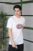Unisex Baskılı Oversize T-Shirt - Beyaz resmi