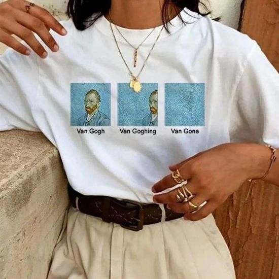 Unisex Baskılı Oversize T-Shirt - Beyaz resmi