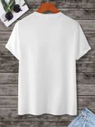 Unisex Baskılı Oversize T-Shirt - Beyaz resmi
