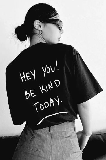 Unisex Baskılı Oversize T-Shirt - Siyah resmi