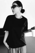 Unisex Baskılı Oversize T-Shirt - Siyah resmi