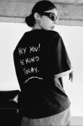 Unisex Baskılı Oversize T-Shirt - Siyah resmi