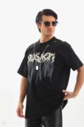 Unisex Oversize Kolye Dahil T-Shirt - Siyah resmi