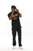 Unisex Oversize Kolye Dahil T-Shirt - Siyah resmi