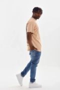 Unisex Baskılı Oversize T-Shirt - Bej resmi