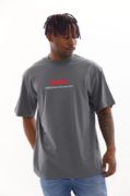 Unisex Baskılı Oversize T-Shirt - Füme resmi