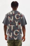 Unisex Baskılı Oversize T-Shirt - Füme resmi