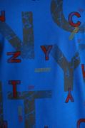 Unisex Baskılı Oversize T-Shirt - Mavi resmi