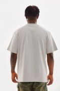 Unisex Baskılı Oversize T-Shirt - Gri resmi