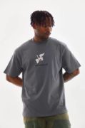 Unisex Baskılı Oversize T-Shirt - Füme resmi