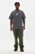 Unisex Baskılı Oversize T-Shirt - Füme resmi