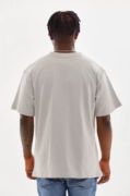 Unisex Baskılı Oversize T-Shirt - Gri resmi