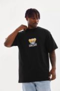 Unisex Baskılı Oversize T-Shirt - Siyah resmi